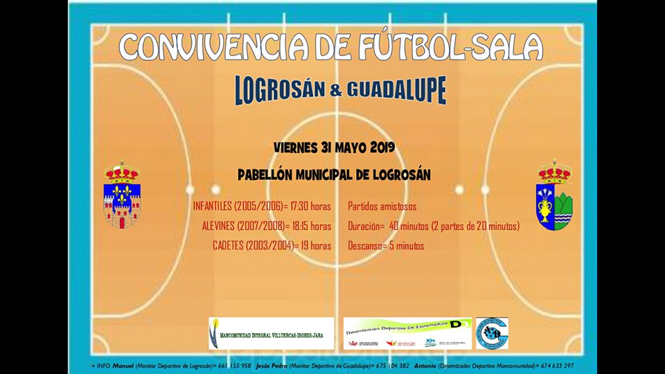 Convivencia de fútbol sala Logrosán y Guadalupe 2019