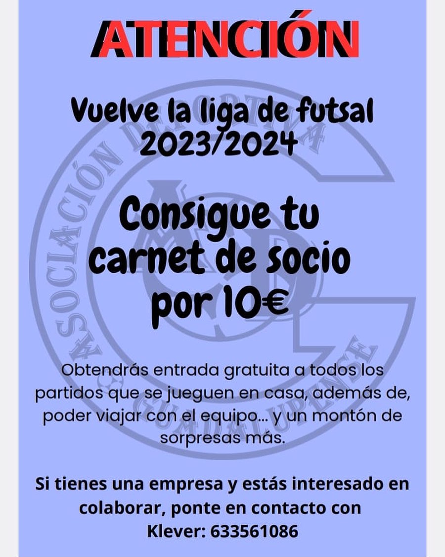 Hazte socio del equipo senior para la temporada 2023-2024